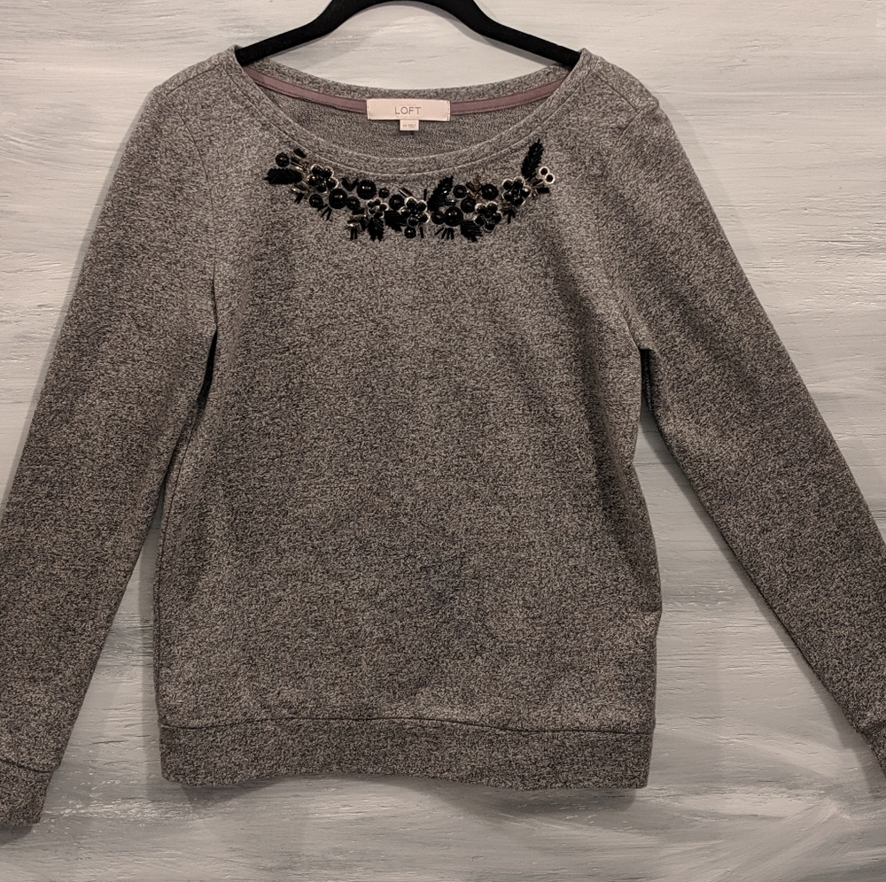 Loft Long Sleeve Beaded Top - Picture 1 of 5